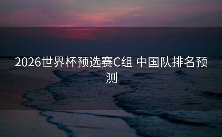 2026世界杯预选赛C组 中国队排名预测 2026世界杯预选赛C组 中国队排名预测